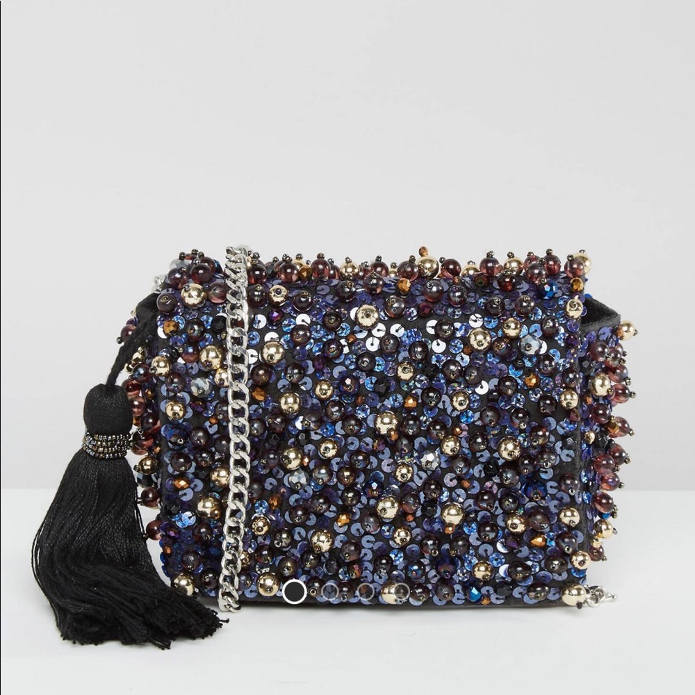 ASOS Beaded Tassel Cross Body Bag